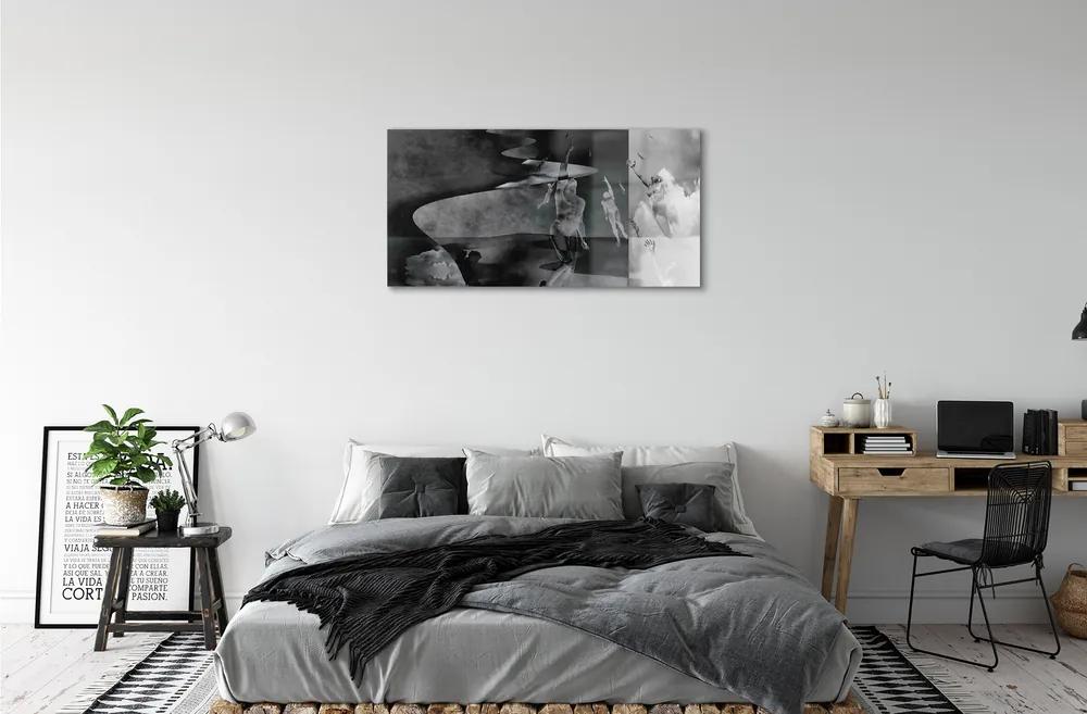 Quadro acrilico Paradiso in bianco e nero 100x50 cm
