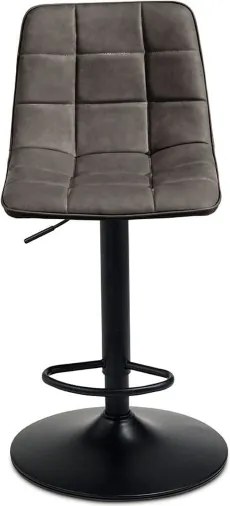 Sgabello girevole in ecopelle Antracite e struttura in metallo Arca 2 pezzi