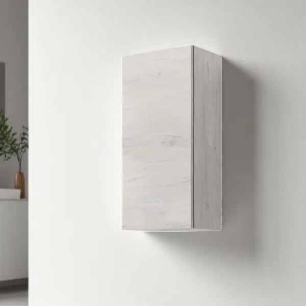 Pensile sospeso 30x22 con anta reversibile Quercia Bianco