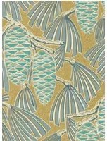 Zapfen Tapete Foxley von Harlequin - Kingfisher/ Gold