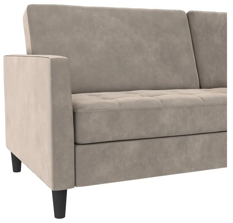 Divano beige in velluto 207 cm Presley - Støraa