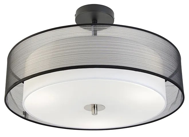 Lampada da soffitto intelligente nera con bianco 50 cm incl. 3 Wifi A60 - Drum Duo