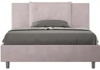 Letto imbottito Matrimoniale francese 140x190 cm Appia - Senza rete,Glicine,Microfibra