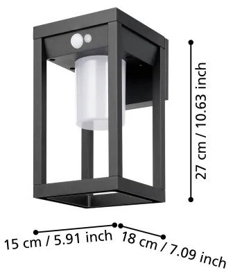 Eglo 900804 - Applique a LED solare con sensore MARTANO 3,7W/3,7V IP44