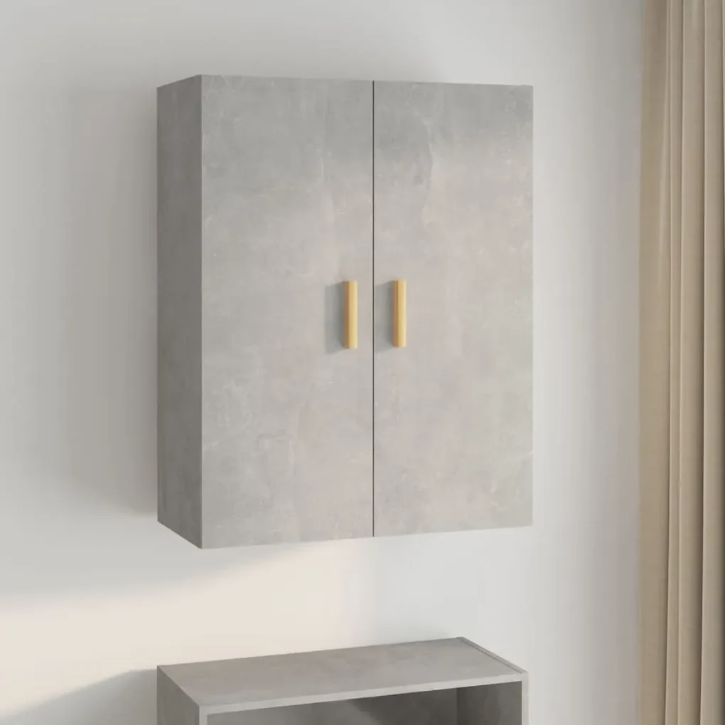 Armadietto pensile a parete grigio cemento 69,5x34x90 cm
