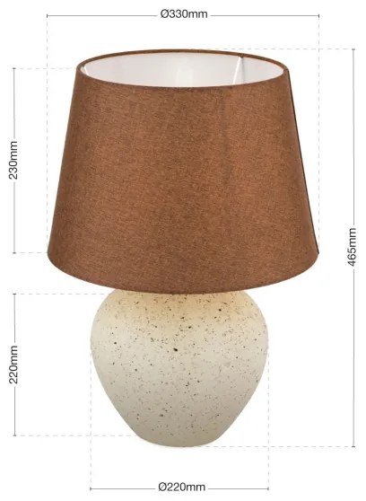 Orion LA 4-1228 - Lampada da tavolo MASAI 1xE27/40W/230V ceramiche marrone/beige