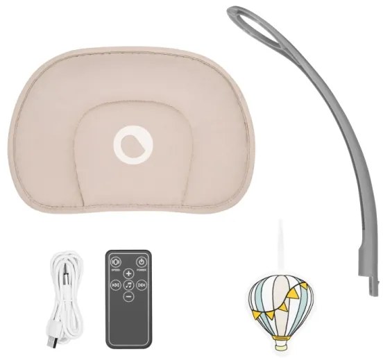 Lionelo - Altalena per bambini RIO con melodia 4xC Beige Latte + telecomando