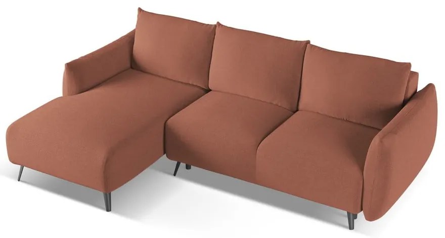 Divano angolare rosa (con penisola a sinistra) Malie – Makamii