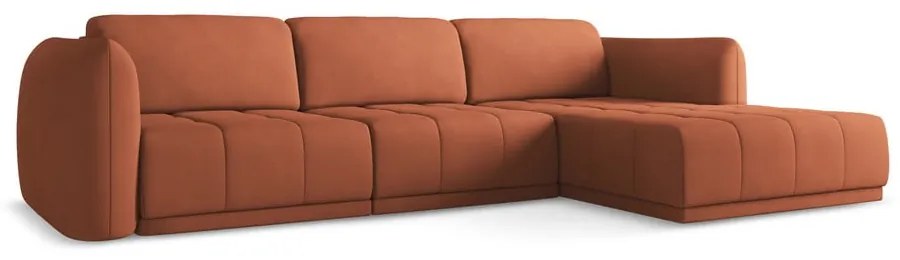 Divano angolare arancione (con penisola a destra) Hoku – Makamii