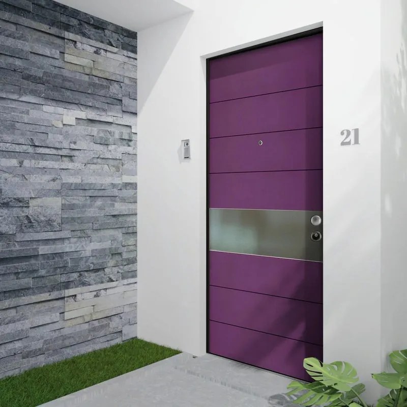 Porta blindata MASTER Violet L 80 x H 210 cm viola/noce apertura sinistra