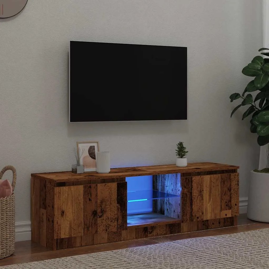 Mobile Porta Tv Con Led Legno Antico 120x30x36 Cm Multistrato /