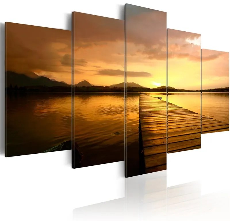 Quadro Sunset Island  Colore Marrone, Dimensioni e Misure 100x50