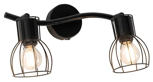 Faretto da soffitto moderno nero 2 luci orientabile - Botu