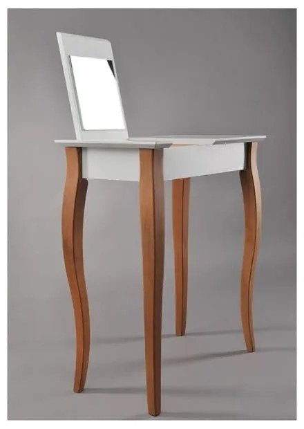 Tavolino da toilette bianco con specchio Tavolino da toilette, lunghezza 65 cm - Ragaba