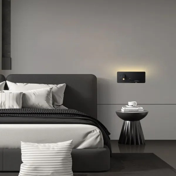 Immax 08287L-LED Applique con ripiano, USB e ricarica wireless LED/3W/230V + LED/3W