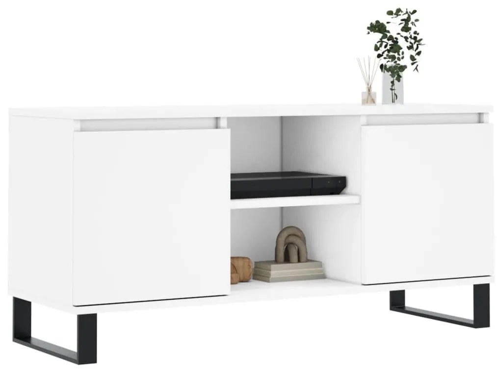 Mobile porta tv bianco 104x35x50 cm in legno multistrato