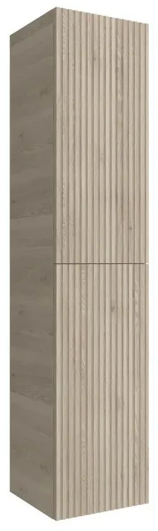 Colonna bagno sospesa 160cm in cappuccino cannettato a 2 ante Nara