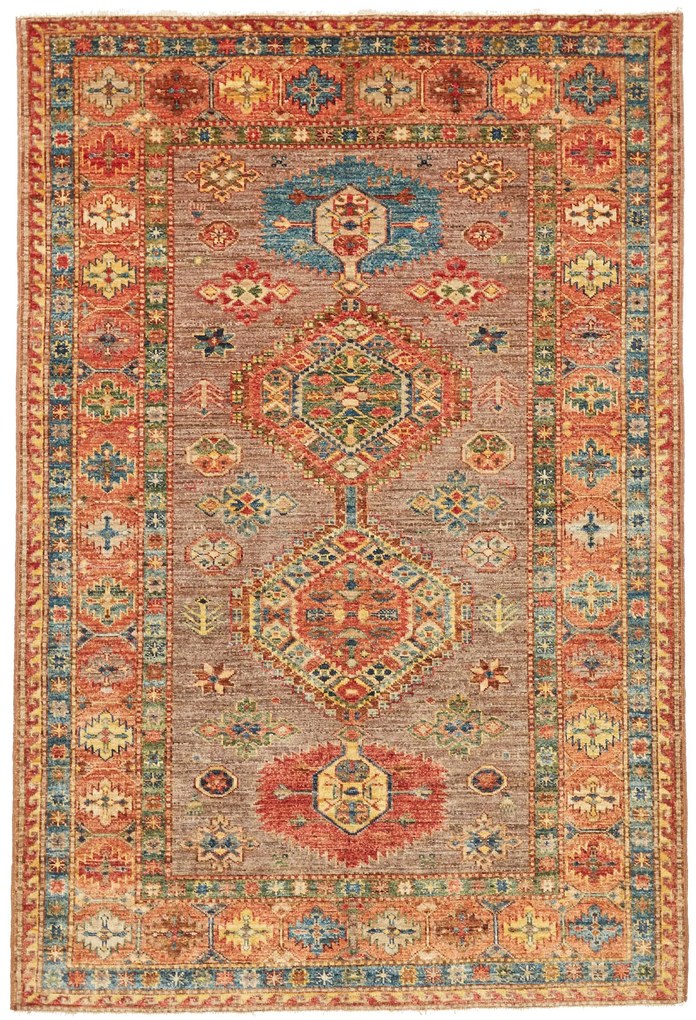 Kazak Tappeto orientale 190x130 Giallo (Pakistan) Annodato A Mano
