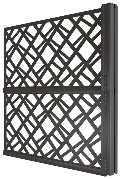 Grigliato in polipropilene grigio antracite Kit di 2 pannelli modulari antr. SCAT.D, L 107 x H 102 cm