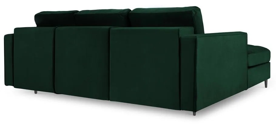 Divano letto angolare in velluto verde, angolo sinistro Santo - Milo Casa