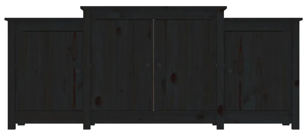 Credenza nera 164x37x68 cm in legno massello di pino