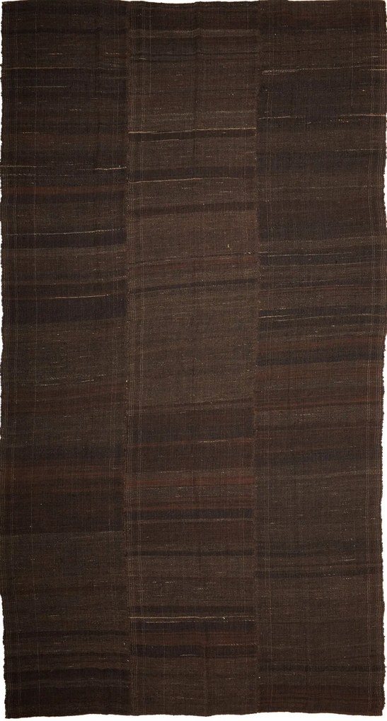 Kilim Tappeto 400 x 210 Nero (Iran) Tessuto A Mano