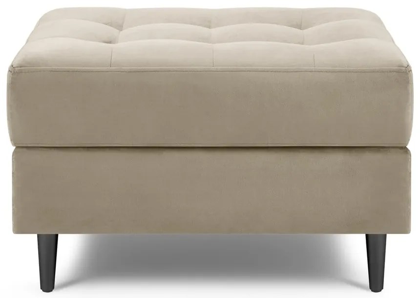 Poggiapiedi in velluto beige Santo - Milo Casa