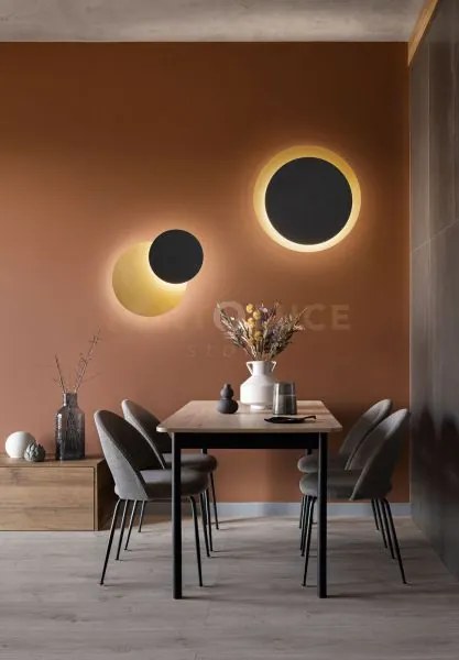 Plafoniera in alluminio colore oro e nero drum led 33w 3000k cri?80...