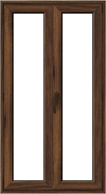Finestra in PVC effetto legno noce L 120 x H 220 cm, 2 ante apertura a destra