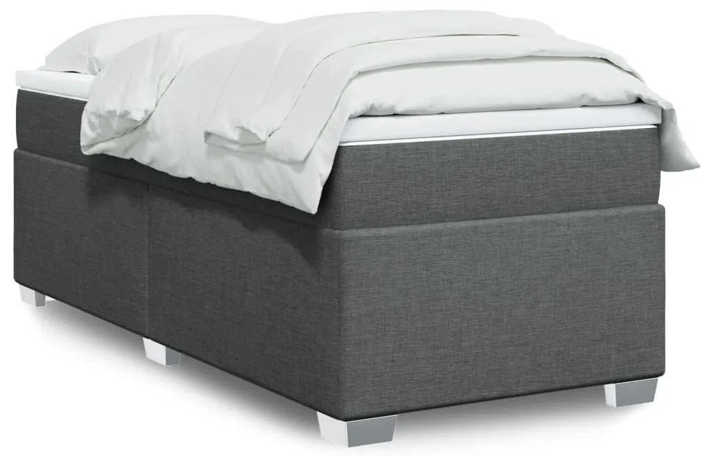 Giroletto A Molle Con Materasso Grigio Scuro 100x200 Cm Tessuto /