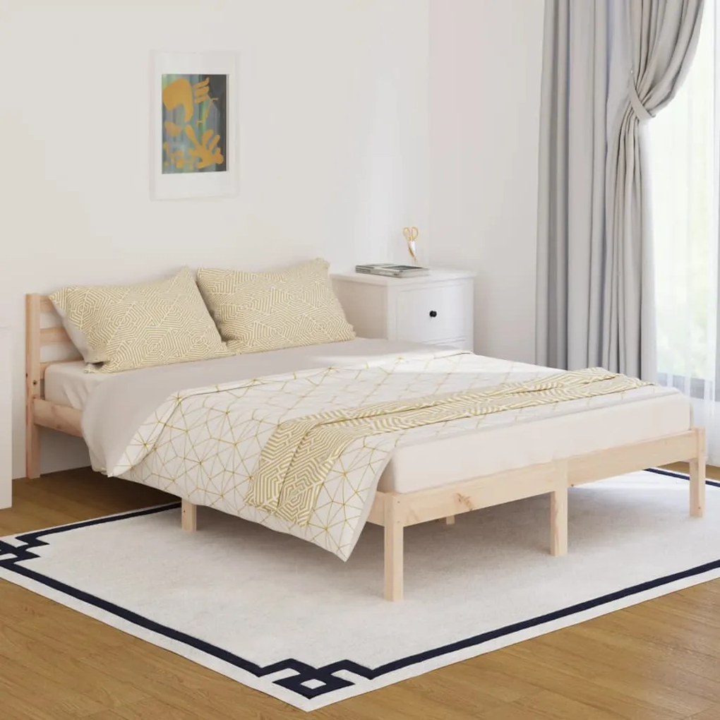 Telaio Letto İn Legno Massello Di Pino 140x200 Cm /