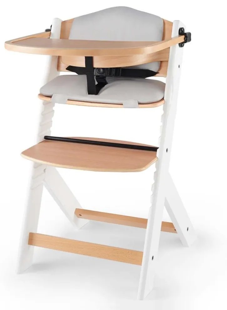 KINDERKRAFT - Sedia da pranzo per bambini ENOCK con cuscini grigio/bianco