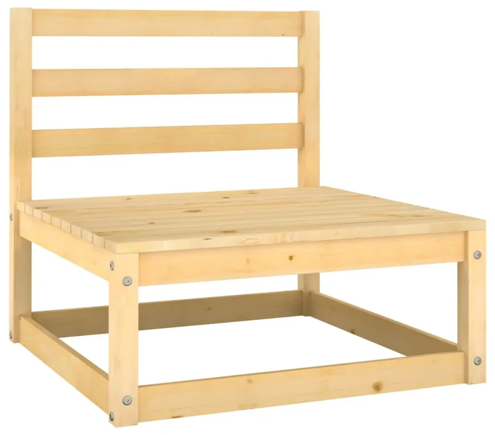 Set salotto da giardino 7 pz in legno massello di pino