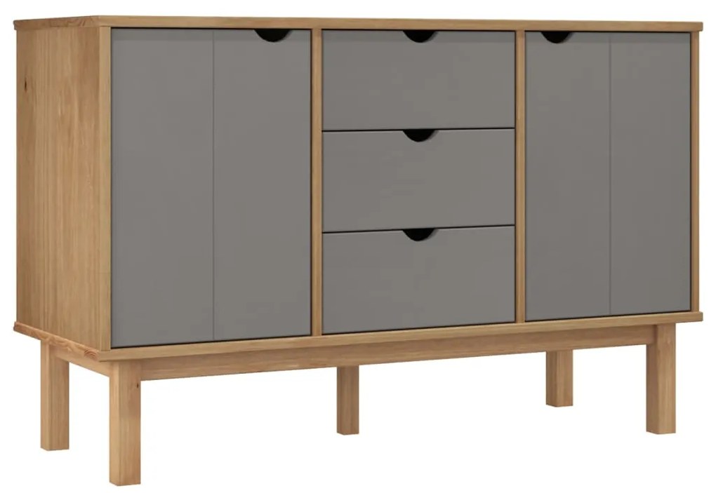 Credenza otta marrone e grigio 113,5x43x73 cm in legno di pino