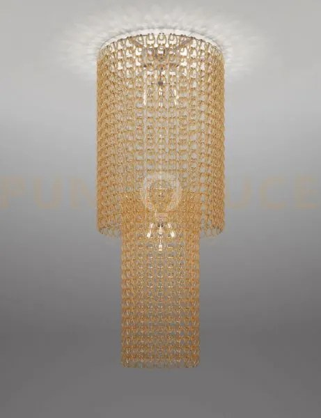 Giogali lampadadario a soffitto ca2 cristallo ambra e cromo lucido ...