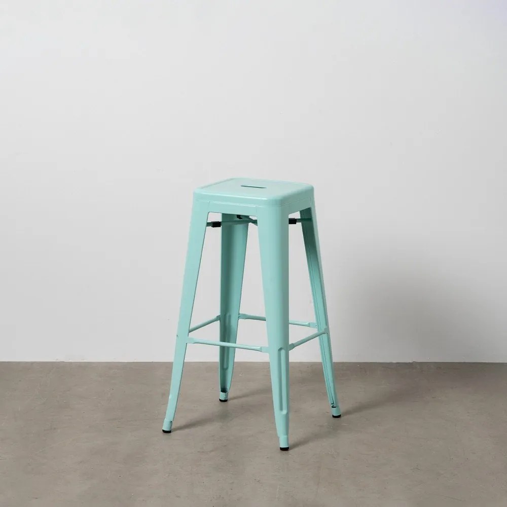 Set di sedie da bar turchese in metallo 2 pz (altezza della seduta 76,5 cm) – Ixia