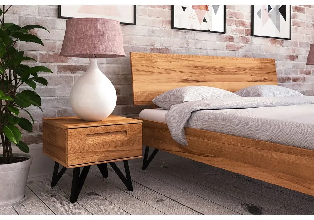 Letto matrimoniale in rovere 140x200 cm Golo 2 - The Beds