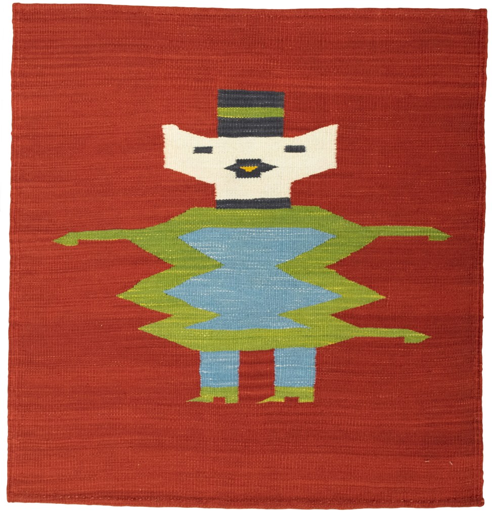 Kilim Tappeto 90 x 100 (Tacchino) Tessuto A Mano