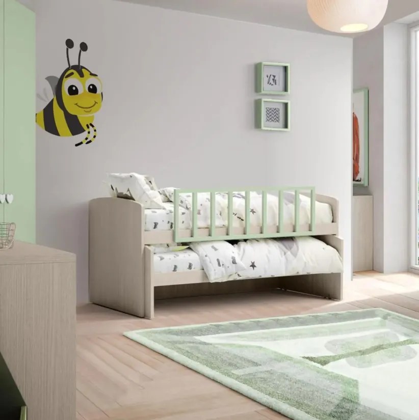 Divano letto Emma linea Fly finitura Cenere Wood o Nuvola Frassino