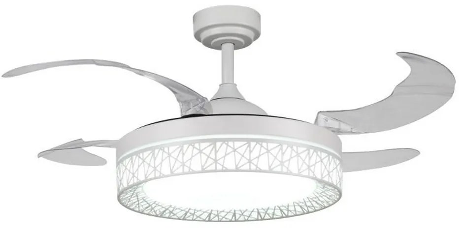 Lampadario Ventilatore da soffitto White Aqua 36W illuminazione Led regolabile con telecomando M LEDME