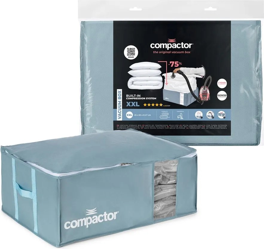 Organizer per vestiti sottovuoto in plastica 65x45x27 cm Blue Edition – Compactor