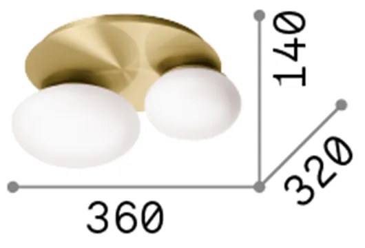 Plafoniera Contemporanea Ninfea Metallo Bianco 2 Luci Gx53 9W 3000K Luce Calda