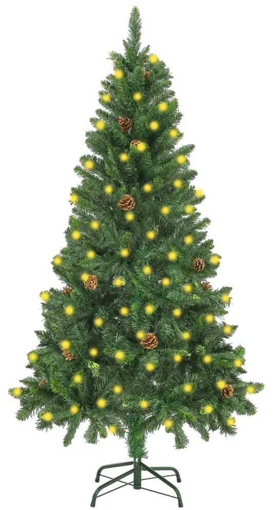 Albero di Natale Artificiale Preilluminato con Pigne, 150 cm / Non Artificiale