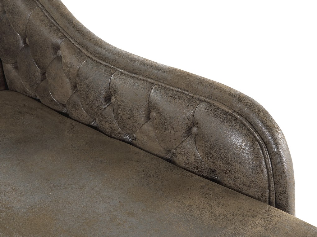 Chaise longue vintage sinistra in pelle sintetica marrone NIMES Beliani