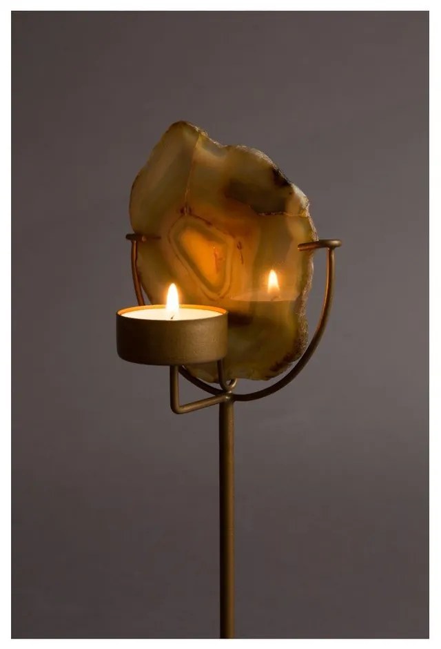 Portacandele in metallo/pietra per tea light Gem - Dutchbone
