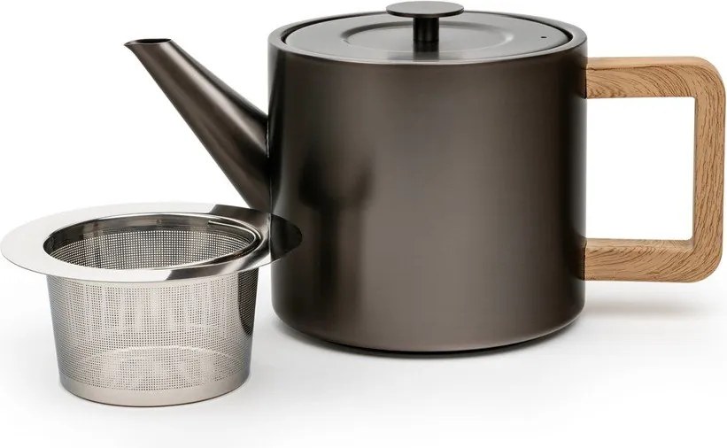Teiera grigia in acciaio inox con filtro 1,1 l Duet Narvik – Bredemeijer