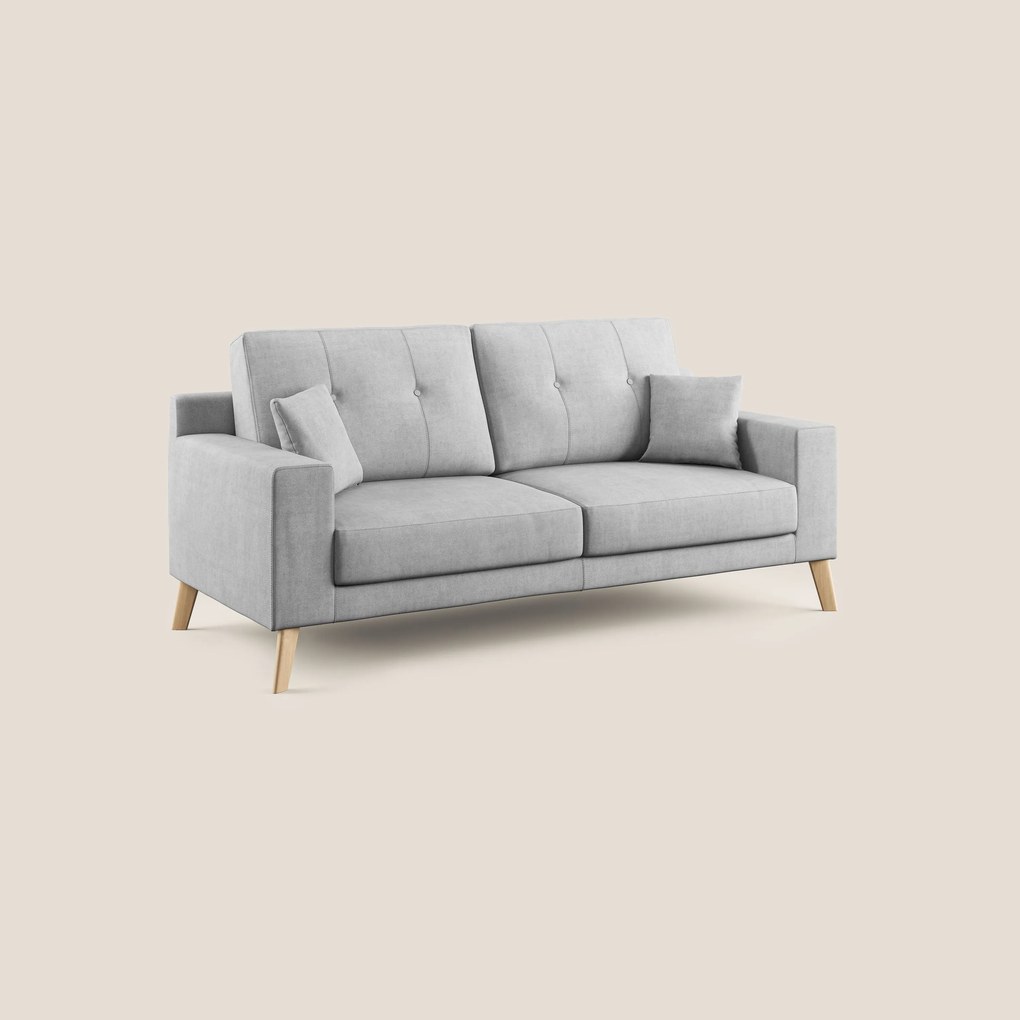 Danish divano moderno in tessuto morbido impermeabile T02 grigio chiaro