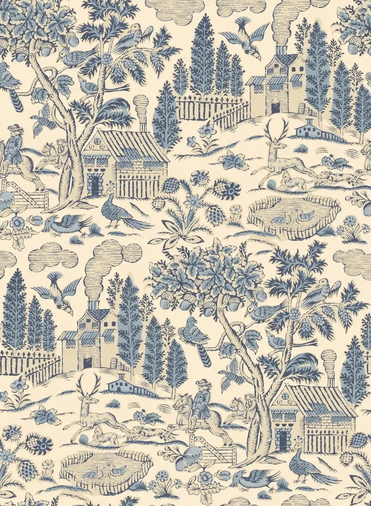 GP & J Baker Carta da parati Home Park - Royal Blue