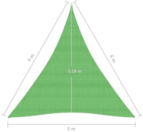 Vela Parasole 160 g/m² Verde Chiaro 5x6x6 m in HDPE