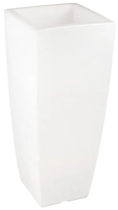 Vaso Illuminabile Quadrato 40x40xH90cm, E27 Colore Bianco